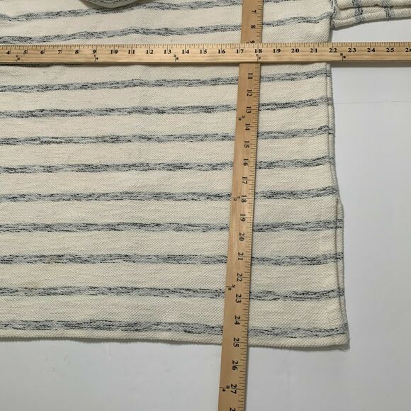 Loft Pullover Sweater Small Womens Ivory Black Striped Cowl neck Texture - Picture 4 of 11